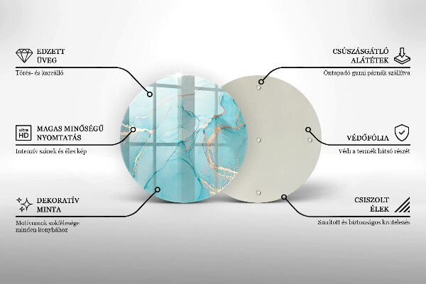 Chopping board glass Abstraction stone