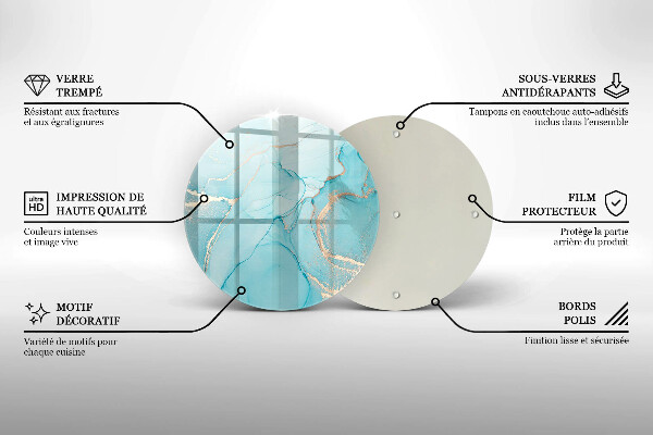 Chopping board glass Abstraction stone