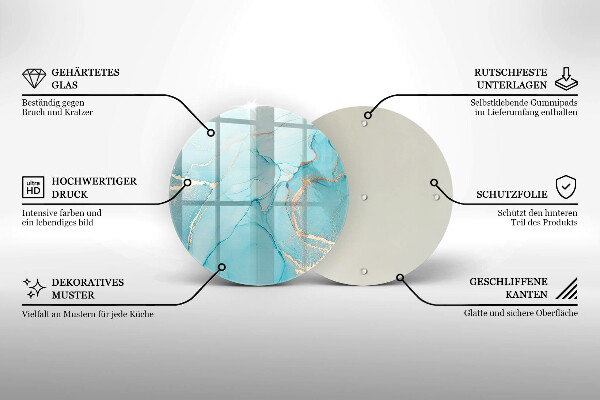 Chopping board glass Abstraction stone