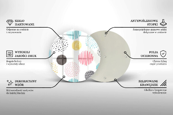Chopping board glass Painted shapes
