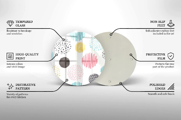 Chopping board glass Painted shapes