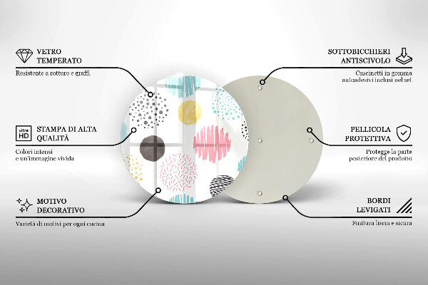 Chopping board glass Painted shapes