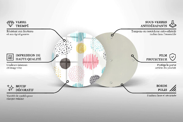 Chopping board glass Painted shapes