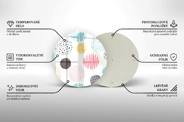 Chopping board glass Painted shapes