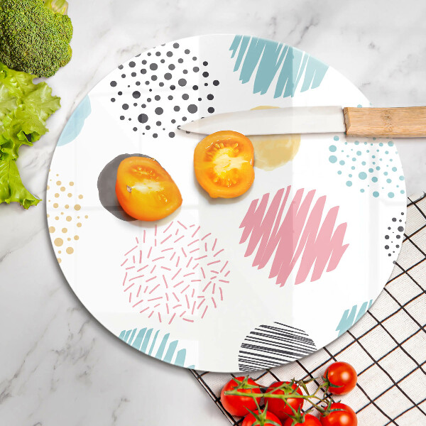 Chopping board glass Painted shapes