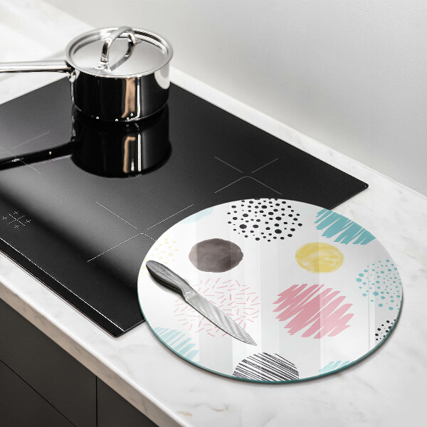 Chopping board glass Painted shapes