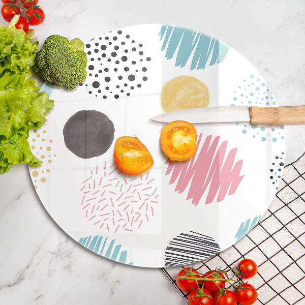Chopping board glass Painted shapes