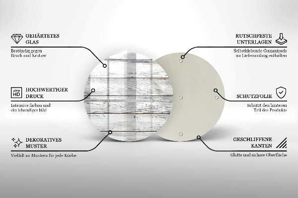 Chopping board glass Bright wooden boards