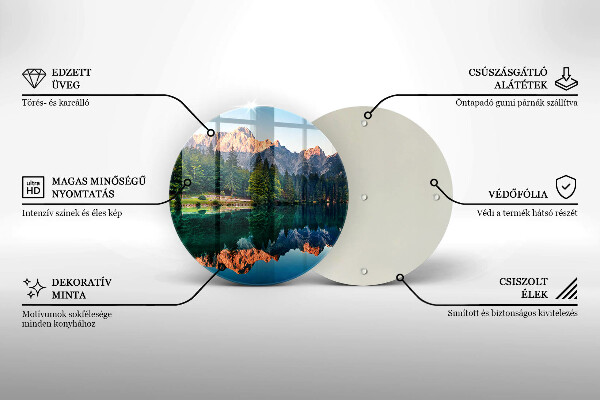 Chopping board glass Forest and mountain lake