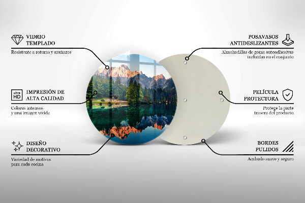 Chopping board glass Forest and mountain lake