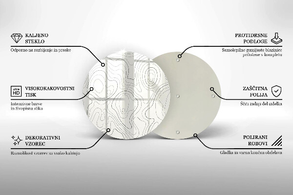 Chopping board glass Line-art design