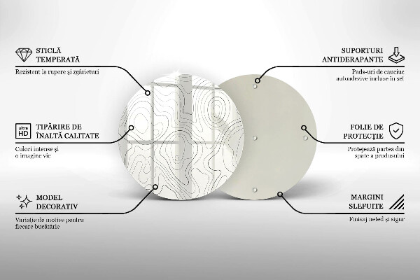 Chopping board glass Line-art design