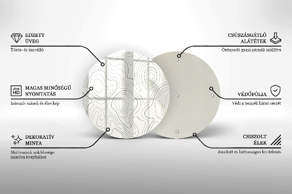 Chopping board glass Line-art design