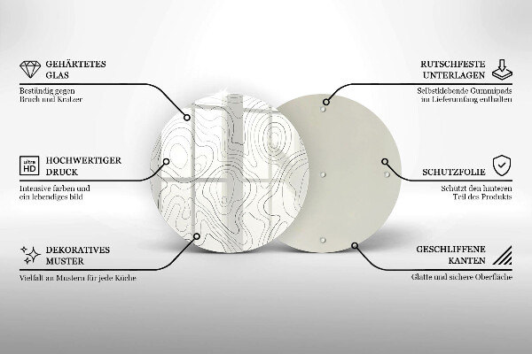 Chopping board glass Line-art design