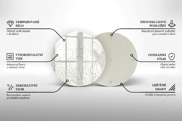 Chopping board glass Line-art design