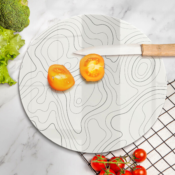 Chopping board glass Line-art design