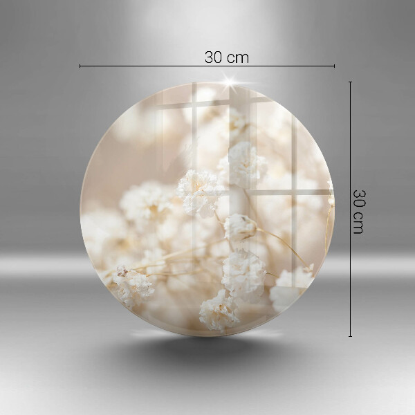 Chopping board glass Delicate white flowers