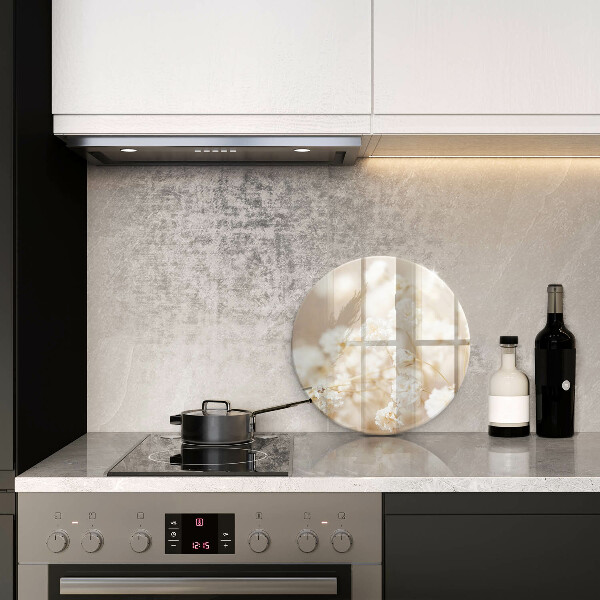 Chopping board glass Delicate white flowers