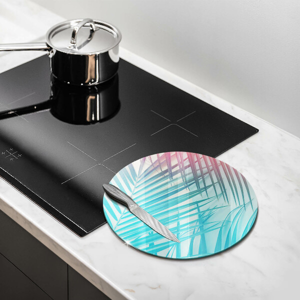 Chopping board glass Pastel leaves