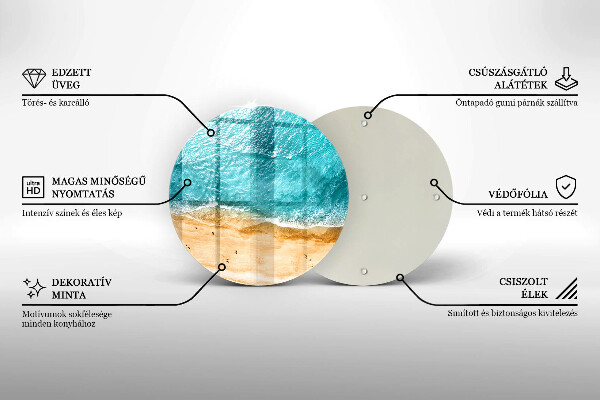 Chopping board glass Bank of the beach and the sea