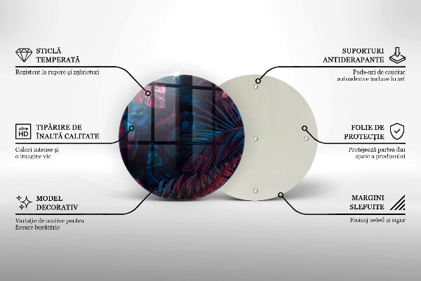 Chopping board glass Dark jungle