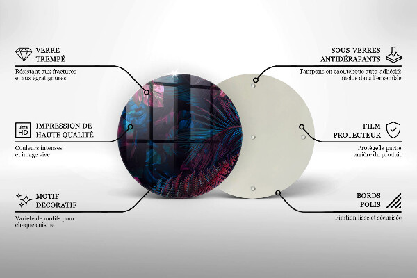 Chopping board glass Dark jungle