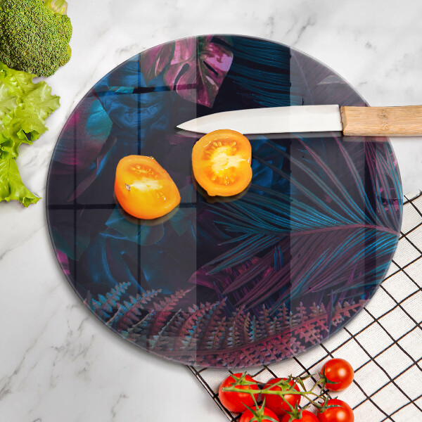 Chopping board glass Dark jungle