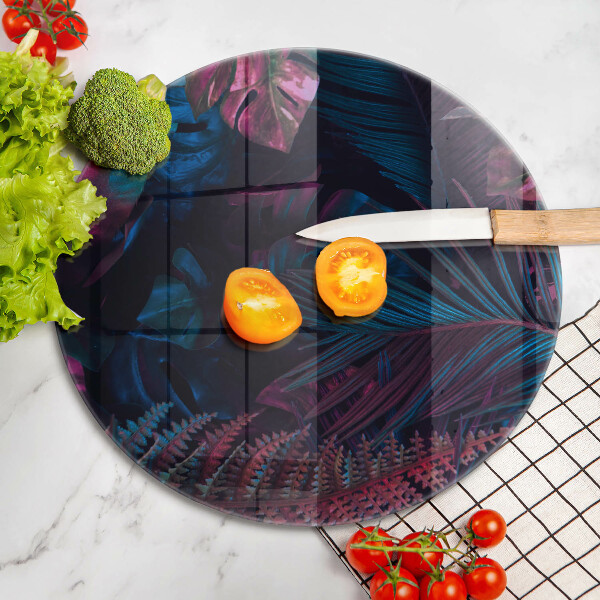 Chopping board glass Dark jungle