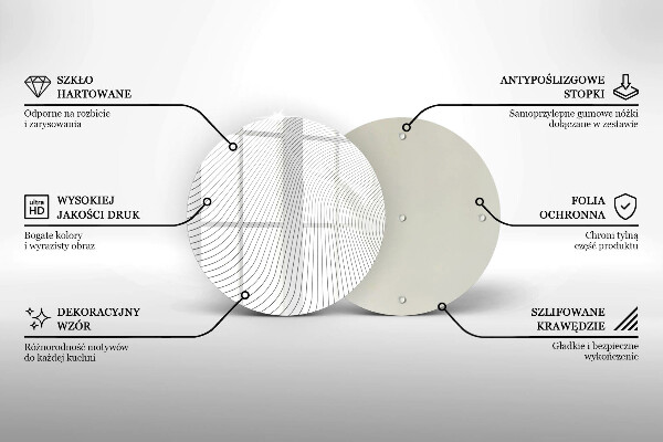 Chopping board glass Modern Line pattern