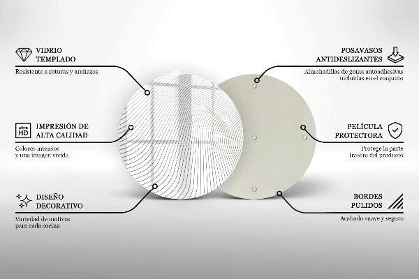Chopping board glass Modern Line pattern