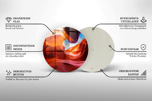 Chopping board glass Kanion rocks landscape