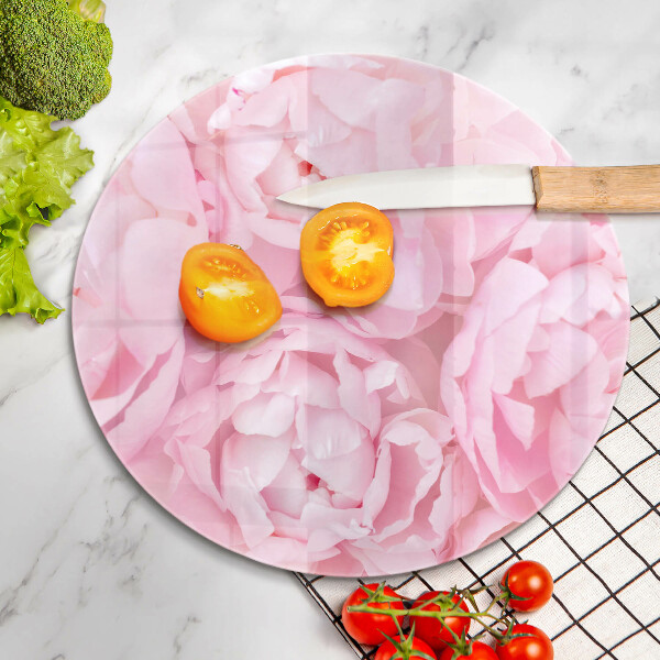 Chopping board glass Delicate peonies