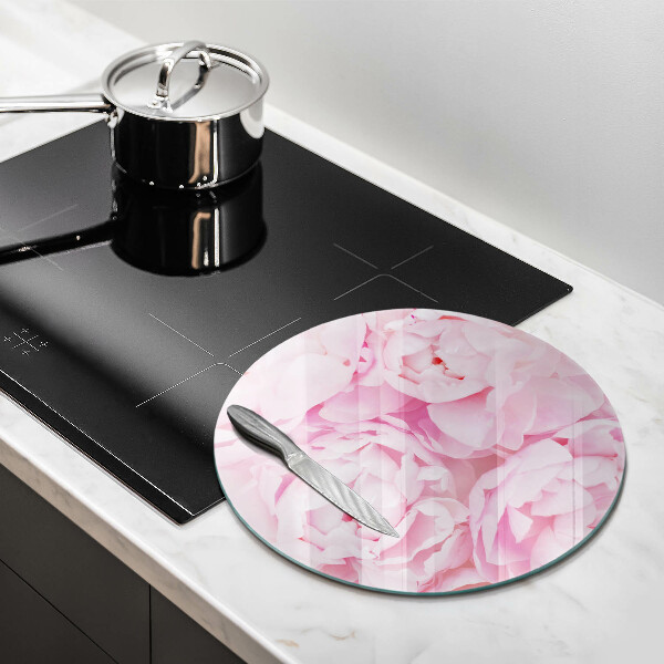 Chopping board glass Delicate peonies