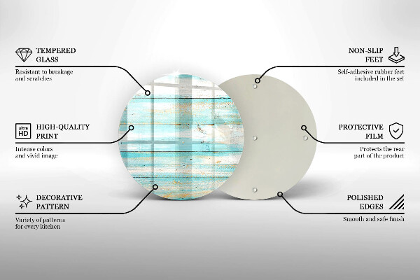 Chopping board glass Vintage wood boards