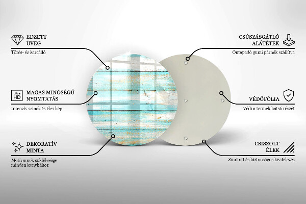 Chopping board glass Vintage wood boards