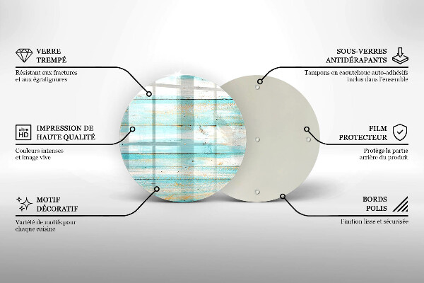 Chopping board glass Vintage wood boards