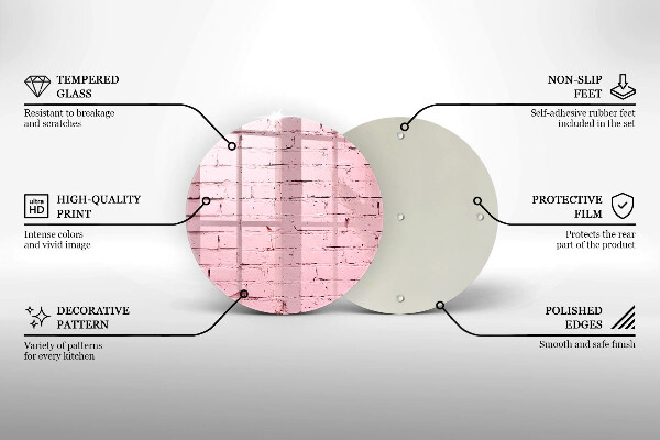 Chopping board glass Pastel wall bricks