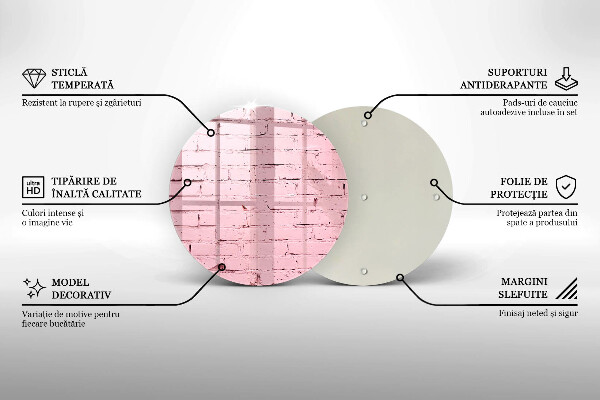 Chopping board glass Pastel wall bricks