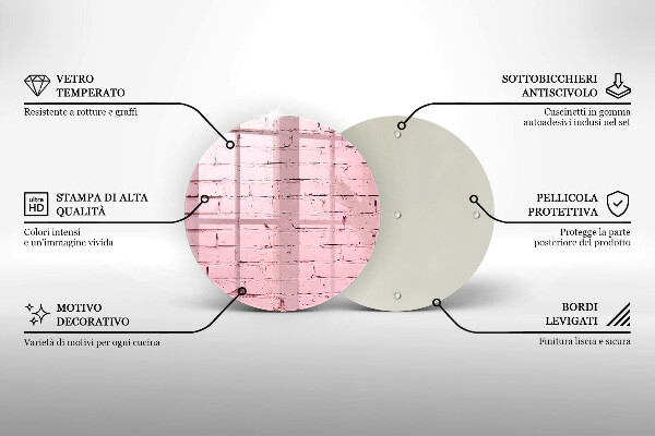 Chopping board glass Pastel wall bricks