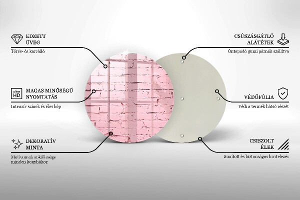 Chopping board glass Pastel wall bricks