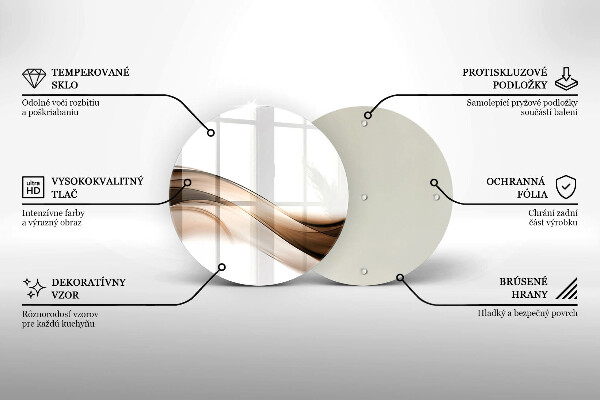 Chopping board glass Abstraction brown lines