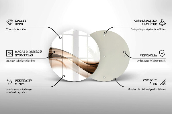 Chopping board glass Abstraction brown lines