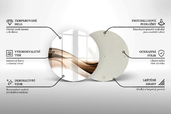 Chopping board glass Abstraction brown lines
