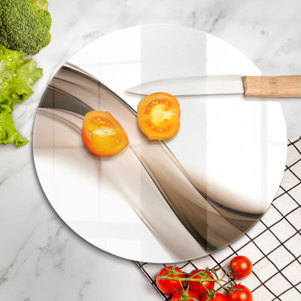 Chopping board glass Abstraction brown lines