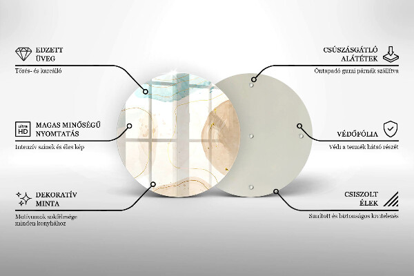 Chopping board Boho, spots and gold