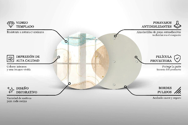 Chopping board Boho, spots and gold