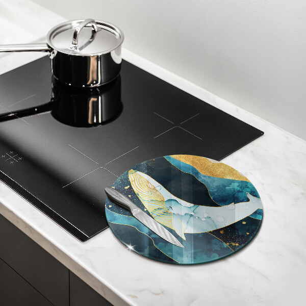 Glass cutting board Whale abstraction