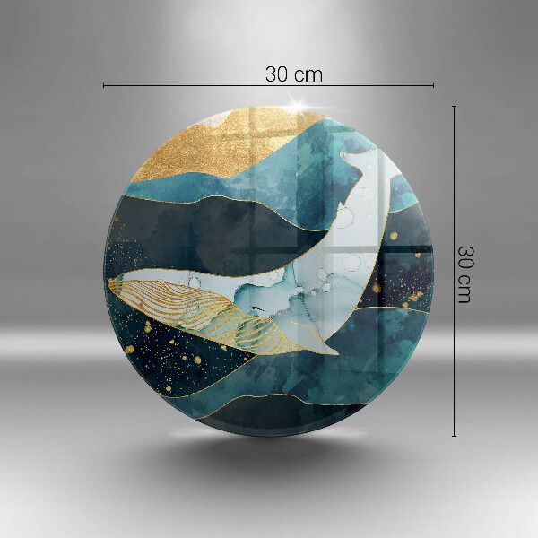 Glass cutting board Whale abstraction