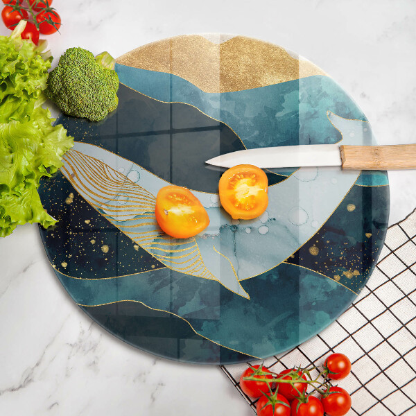 Glass cutting board Whale abstraction