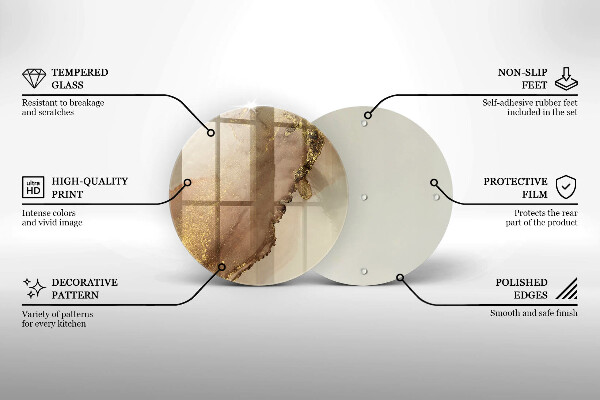 Glass cutting board Abstraction gold